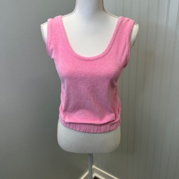 Black Tape Swim suit cover cropped tank top 2piece bundle Pink and White size S - Picture 5 of 13